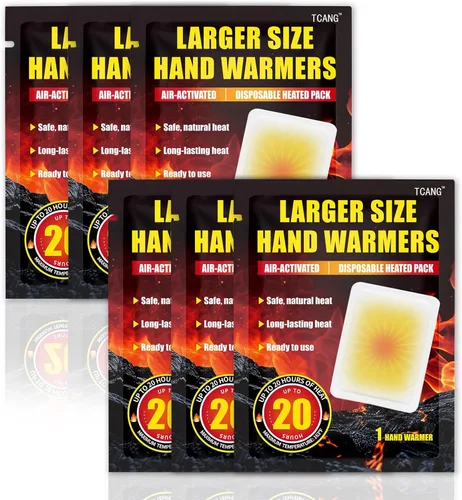 Hand Warmers Disposable - Up to 20 Hours of Heat - 6/20 Pack Super Long Lasting Air Activated Warmers, All Natural & Portable for Body, Hands & Toes