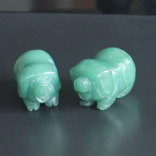 Miniatura 9 de Dos mini figuras talladas a mano de cerdo de cristal talladas a mano, estatua de animales, para oficina, decoración del hogar, colecciones