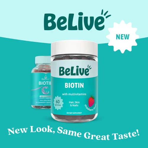 Miniatura 7 de BeLive Gomitas de biotina con multivitaminas, ácido fólico, inositol, apoya el crecimiento del cabello, piel y uñas saludables, veganas, a base