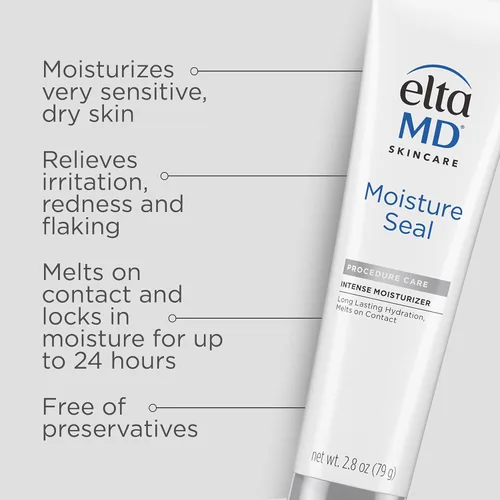 Miniatura 3 de EltaMD Hidratante para el cuidado de la piel Moisture Seal - Hidratante seco para cuerpo y cara para pieles sensibles, tubo de 2.8 onzas