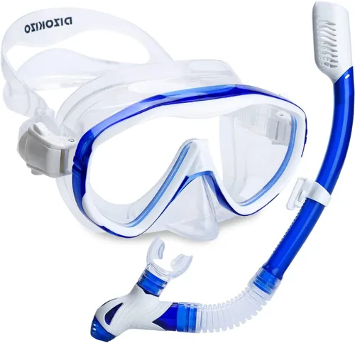 Miniatura 12 de Snorkel Set Wide-View Adult Snorkeling Scuba Gear, Professional Snorkel Goggles Anti-Fog Diving Mask, Anti-Leak Swim Goggles and Dry Top Snorkel for