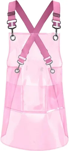Miniatura 9 de Delantal transparente impermeable de TPU delantales unisex ajustable babero cocina cocineros trabajo delantal para cosmetología cafetería, pintura