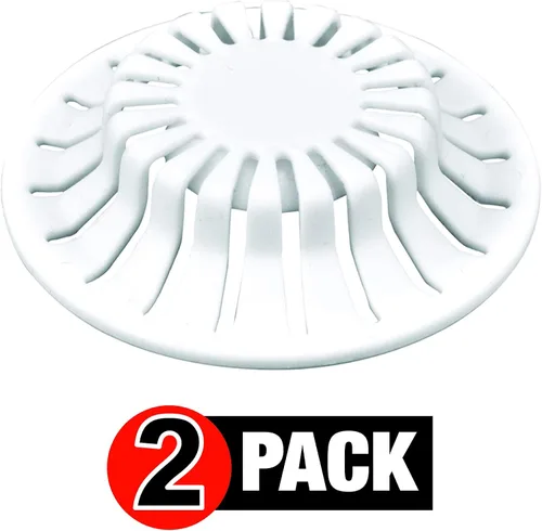 Miniatura 4 de DANCO Colador Universal para Lavabo de Baño con Ventosa Atrapa Cabellos y Trampa Para Tapones Pop-Up Blanco Paquete de 2 (10769)