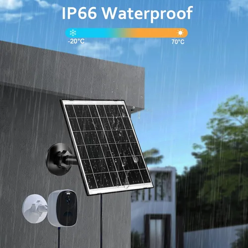 Miniatura 6 de Zivif Panel Solar para Cámara de Seguridad, Cargador Solar de 10W Compatible con Cámara Alimentada por Batería, USB-C, Micro USB y Puerto DC