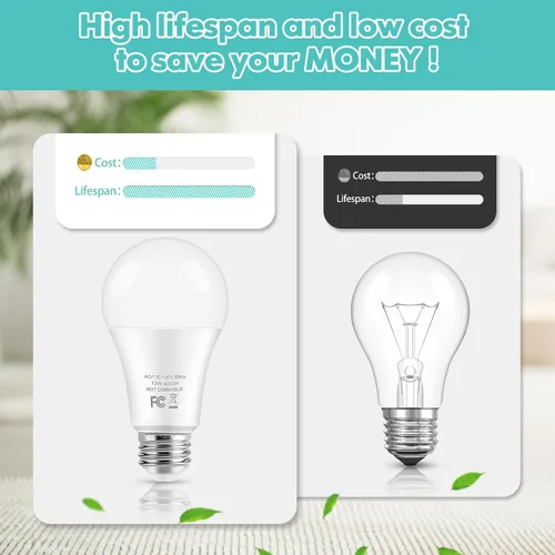 Miniatura 5 de Bombillas LED, bombillas LED A19 equivalentes a 100 W, 13 W, 4000 K, blanco neutro, 1500 lúmenes, no regulables, brillantes, E26 Edison, bombillas