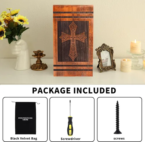 Miniatura 4 de Urnas Grandes para Cenizas Humanas de Adultos Hombres, Urnas Decorativas para Mamá, Urnas de Cremación para Mujeres, Urna de Cruz de Madera