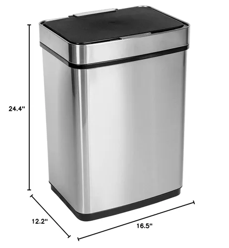 Miniatura 8 de Honey-Can-Do Bote de basura con sensor SS 50L TRS-08414 Plata