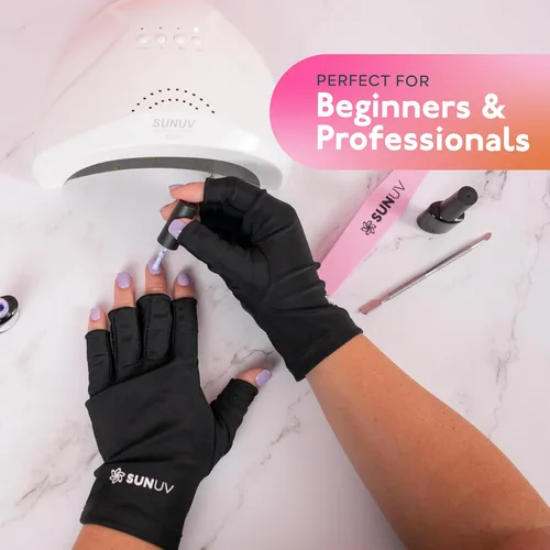 Miniatura 5 de SUNUV Guantes LED para Uñas de Gel, Guantes Anti UV UPF 50+ para Lámpara de Uñas de Gel, Guantes UV Profesionales para Técnicos de Uñas guantes