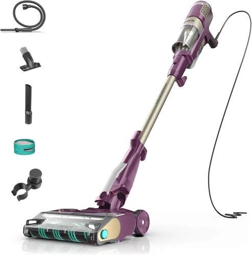 Shark PowerDetect | Aspiradora con cable para alfombras y suelos duros, aspiradora de mano ligera para pelo de mascotas con DuoClean | Cepillo