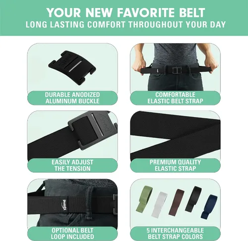 Miniatura 4 de Explorer Belt By Xpand - No-Show Invisible Elastic Belt w Slim Aluminum Buckle