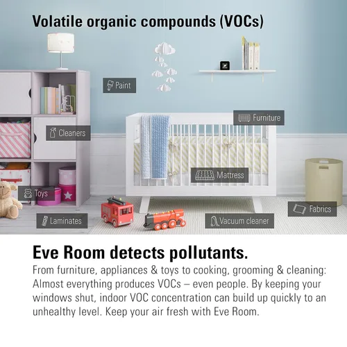 Miniatura 4 de Eve Room - Sensor de calidad del aire interior para monitorear la calidad del aire (VOC), temperatura y humedad, tecnología Apple HomeKit, Bluetooth