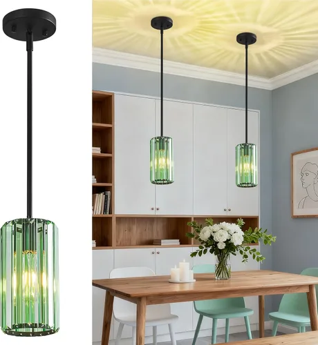 Miniatura 33 de Iluminación colgante dorada moderna mini candelabros de cristal, lámpara colgante ajustable para cocina, isla, comedor, pasillo, dormitorio