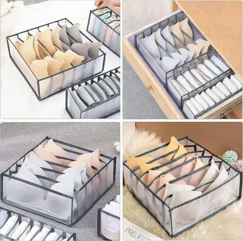 Miniatura 5 de TOOVREN Organizador de cajones para brasieres, divisor para cajones de ropa interior, contenedores de almacenamiento de lencería, organizadores