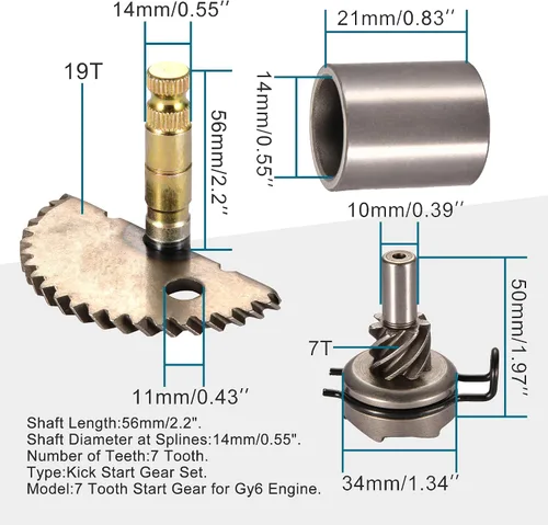 Miniatura 2 de GOOFIT Idel Gear para reparación del engranaje de arranque para motonetas GY6 de 50 cc 60 cc y 80 cc