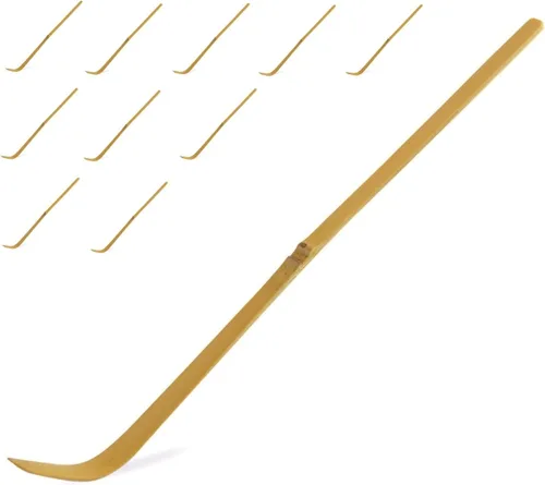 Miniatura 6 de Chashaku japonés 2 piezas x cuchara de bambú matcha (bambú dorado y negro) para medir el polvo de té verde Matcha Cuchara para ceremonia de té