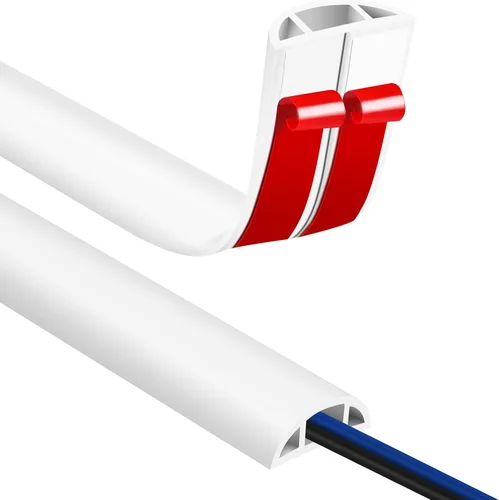 Miniatura 16 de JAHOMFAI Cubierta para cables de piso 1m de largo, cubiertas para cables en el suelo para proteger los cables y prevenir riesgos de caídas, fácil