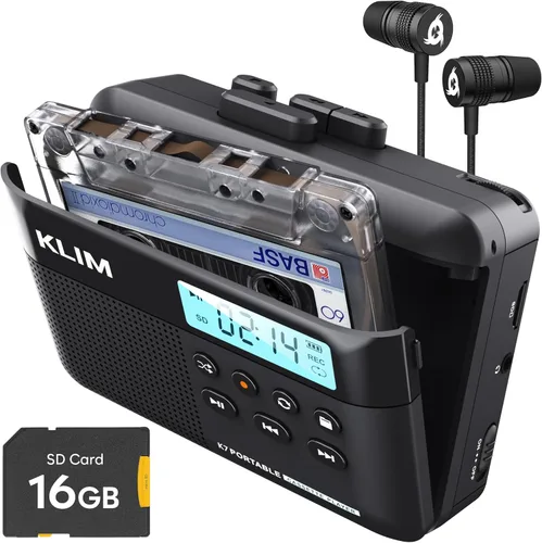 Miniatura 9 de KLIM Reproductor de cinta de casete K7 - Convertidor de casete a MP3 - Portátil - Micrófono y altavoz integrados - Batería recargable - Auriculares