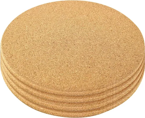 Miniatura 8 de ReBL Salvamanteles grandes de corcho para platos calientes (paquete de 8 círculos de 8 pulgadas), posavasos de corcho grueso, almohadillas calientes