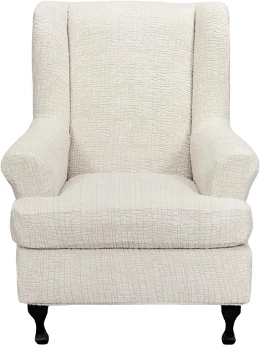 Miniatura 24 de Eco-Ancheng Funda para silla Wingback, 2 piezas, respaldo de ala, fundas de elastano para sillón con respaldo de ala, fundas para sillón con parte