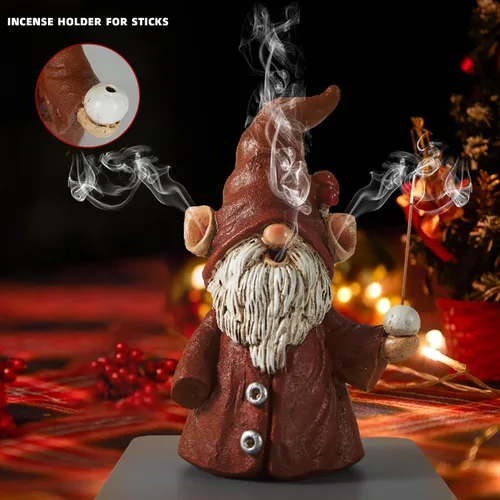 Miniatura 2 de Soporte de incienso de gnomo para varillas, adornos de quemador de cono de incienso, decoración de gnomo para escritorio, regalos únicos de gnomo