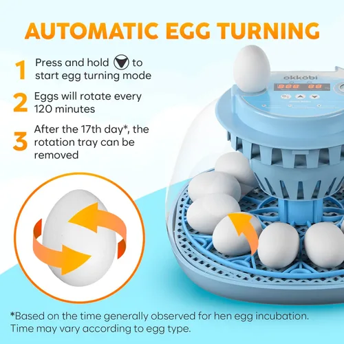 Miniatura 5 de Incubadora de 12 Huevos con Giro Automático de Huevos y Control de Humedad – Incubadoras de Huevos para Incubar Huevos – Ovoscopio, Recarga