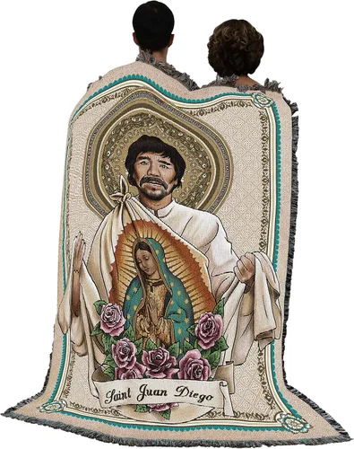 Miniatura 3 de Pure Country Weavers Manta de San Juan Diego, patrón de los pueblos indígenas, manta de tapiz de regalo religioso tejida de algodón, fabricada