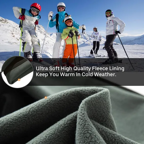 Miniatura 5 de Pantalones de esquí de nieve para niños, senderismo, niños, niñas, impermeables, resistentes al viento, forro polar cálido y aislado