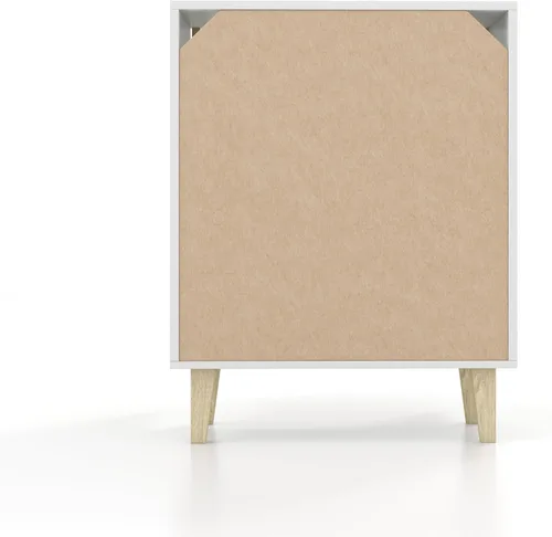 Miniatura 8 de Panana Aparador de buffet con puertas decoradas de ratán, armario de almacenamiento de cocina, armario de acento (blanco)