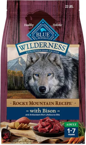 Blue Buffalo Wilderness, receta de las Montañas Rocosas, alimento seco para perros adultos con alto contenido de proteínas, hecho en Estados Unidos