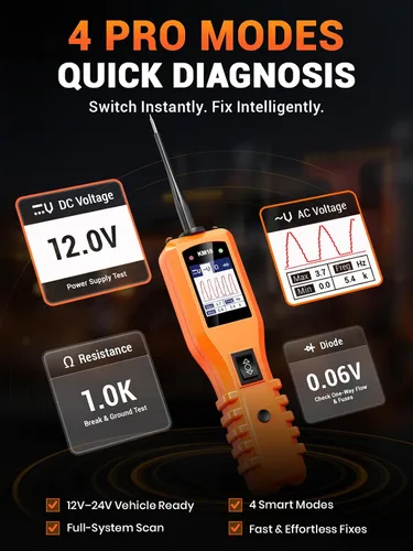 Miniatura 4 de KZYEE KM10 Kit de Sonda de Circuito de Potencia, Probador de Circuito Automotriz 12V 24V, Multímetro Digital, Buscador de Cortocircuitos, Probador