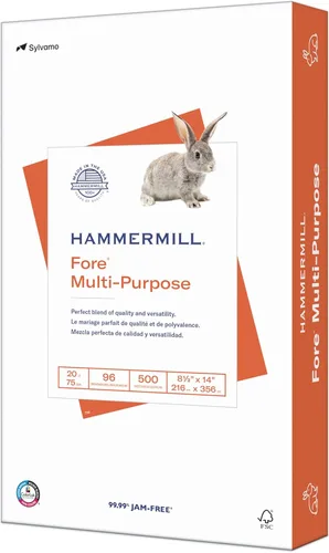 Hammermill Fore Papel para impresora, papel para copias multiusos de 20 lb, 8.5 x 14 - 1 resma (500 hojas) - blancura 96, fabricado en Estados