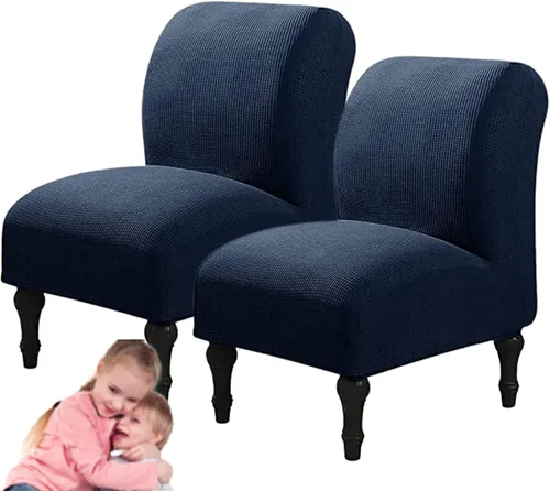 Miniatura 47 de Fundas elásticas para silla sin brazos, extraíbles y lavables, de elastano jacquard sin reposabrazos, protector de muebles para sala de estar, Verde