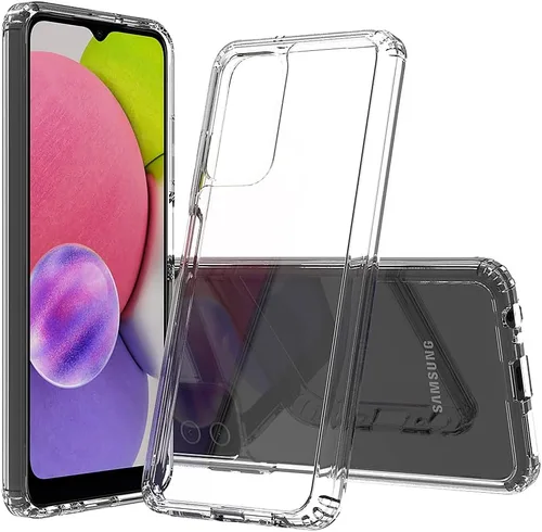 Miniatura 8 de Funda para Galaxy A03S Samsung A03S Funda Premium Clear Panel trasero + TPU Bumper Cover para Samsung Galaxy A03S versión de EE. UU. (YKL negro)