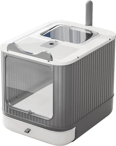 Caja de Arena para Gatos Completamente Cerrada Mejorada con Tapa, Recinto Cubierto para Caja de Arena, Cajas de Arena para Gatos Antisalpicaduras
