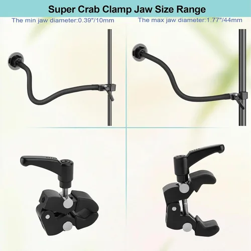 Miniatura 4 de Mippko Soporte magnético de cuello de cisne para cinta de correr/bicicleta giratoria/soporte de micrófono/soporte de música, brazo de cuello