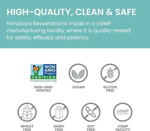 Miniatura 5 de Himalaya Resveratrol para un envejecimiento saludable y apoyo antioxidante, 1,000 mg de resveratrol, con 500 mg de trans-resveratrol diario, 60