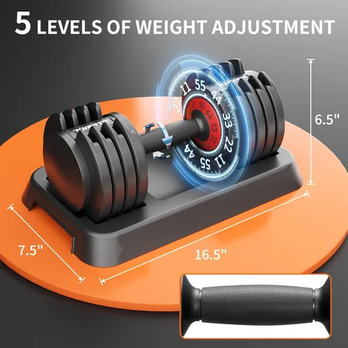 Miniatura 6 de 25/55 lbs Pair Adjustable Dumbbell Set, Adjust Dumbbell Weight for Exercises Pair Dumbbells for Men and Women in Home 55lbs-par