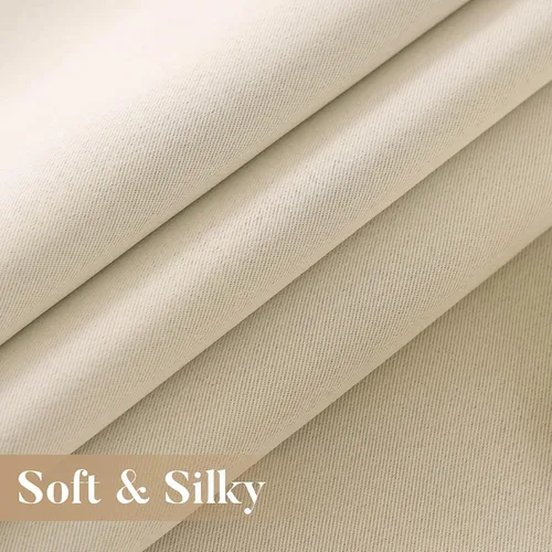 Miniatura 6 de WUBODTI - Cortinas opacas 100% crema para dormitorio o sala de estar de 84 pulgadas de largo, 2 paneles, cortinas modernas de aislamiento térmico