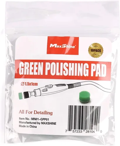 Miniatura 4 de Maxshine 10 Piezas MN01 Pulidora Pequeña y Accesorios - Almohadillas de Pulido Verdes de 15mm (0,59”), Ideales para Pulido y Pulido de Áreas