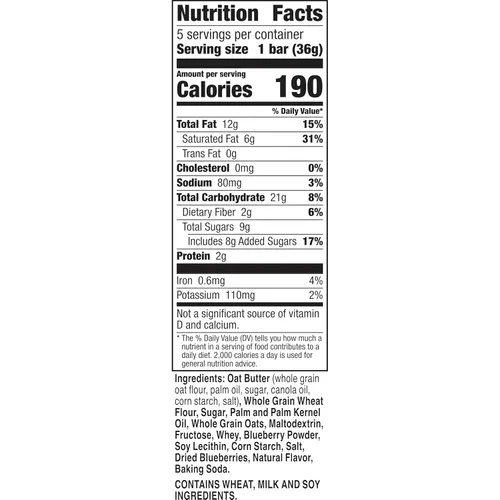Miniatura 2 de Nature Valley Barras de Waffle Cremosas y Crujientes, Arándano, Grano Entero, 5 Barras, 6.5 oz