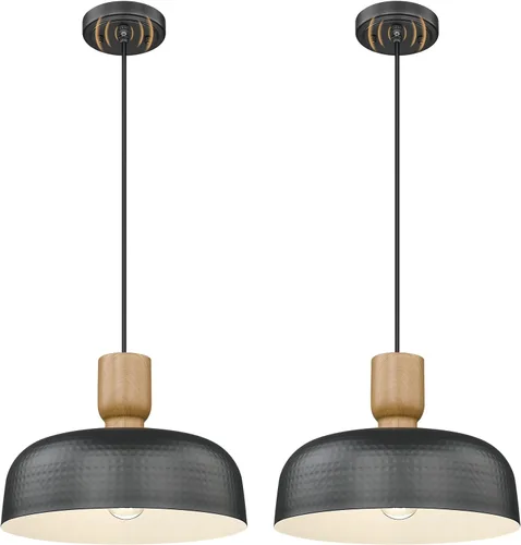 Miniatura 12 de Darkaway Accesorios de Lámparas Colgantes de Techo con Pantalla de Metal Martillado, Lámpara Colgante Moderna para Iluminación de Isla de Cocina