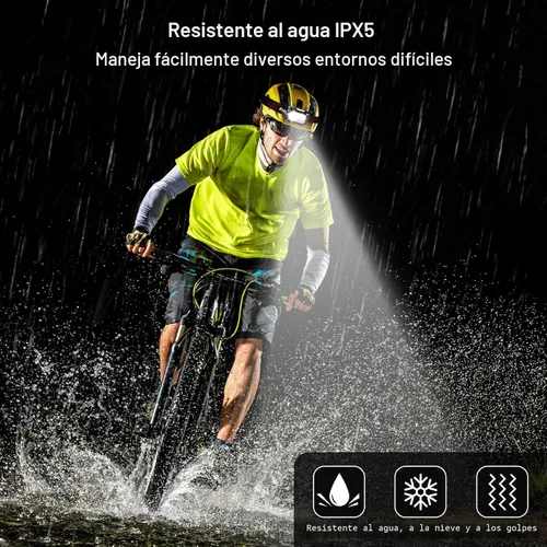 Miniatura 7 de Blukar Linterna frontal LED recargable, 2000L faro súper brillante con sensor de movimiento - Brillo regulable, 8 modos, foco y luz de inundación