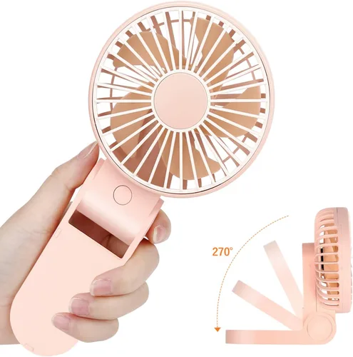 Miniatura 7 de TriPole Mini ventilador de mano USB, ventilador portátil recargable con pilas, ventilador de escritorio plegable de 3 velocidades, ventilador