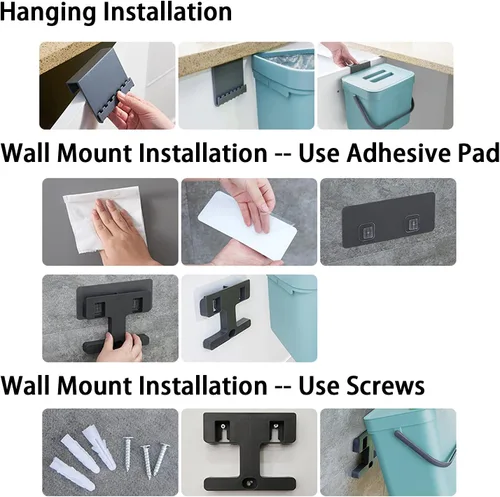 Miniatura 6 de stonespace Contenedor de compostaje para cocina, contenedor de compost para debajo del fregadero, sellado en interiores, cubo de compostaje de 3.2