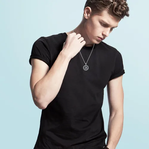 Miniatura 621 de Collar con colgante de plata de ley 925 con medalla de San Patrón, joyería religiosa para hombres y mujeres, con cadena de acero inoxidable 316L