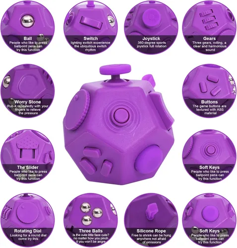 Miniatura 3 de UOOEFUN Pequeños juguetes fidget para niños y adultos con ansiedad, TDAH, autismo y para aliviar el estrés (morado)