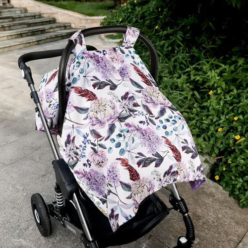 Miniatura 7 de Funda de asiento de automóvil para bebé, cubierta de toldo de asiento de automóvil para niñas recién nacidas, fundas suaves y transpirables de visón