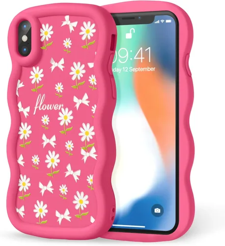 Miniatura 106 de Compatible con iPhone SE/8/7 Funda para Mujeres y Niñas, Marco Ondulado Rizado con Patrón Lindo, Estética Delgada Suave Silicona TPU Parachoques