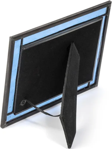 Miniatura 9 de J Devlin - Marco de fotos de vidrio de 5 x 7 pulgadas, marco de fotos de vidrio azul, pantalla de mesa, horizontal o vertical, decoración decorativa