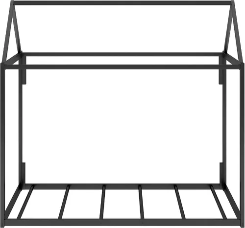 Miniatura 7 de Base de cama de metal de tamaño individual con plataforma en forma de casa de techo, para niños y niñas, soporte de metal resistente, perfecto
